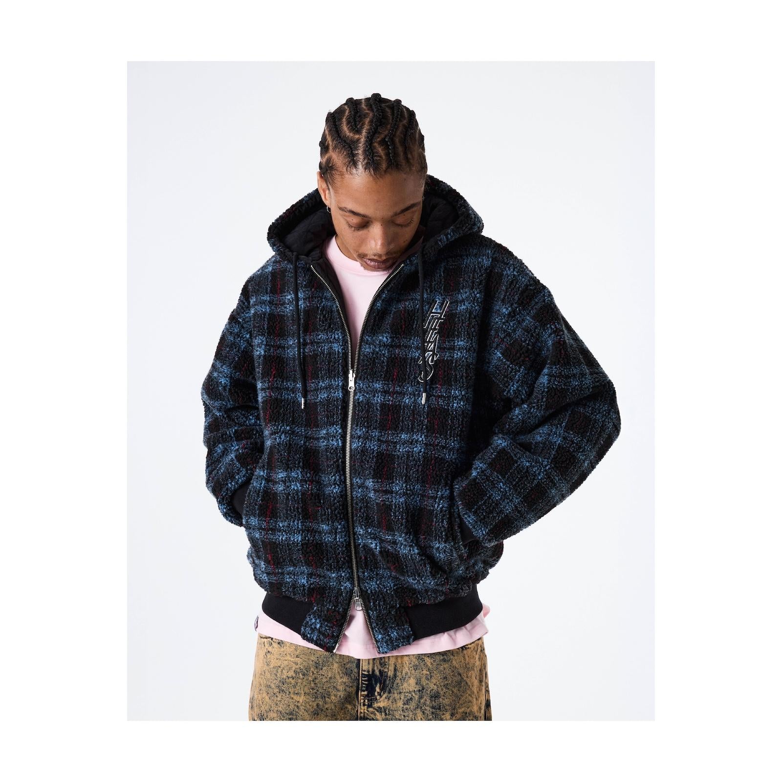 OCARO REVERSIBLE CHECKERED FULL ZIP JACKET NAVY/BLACK_23621.jpg