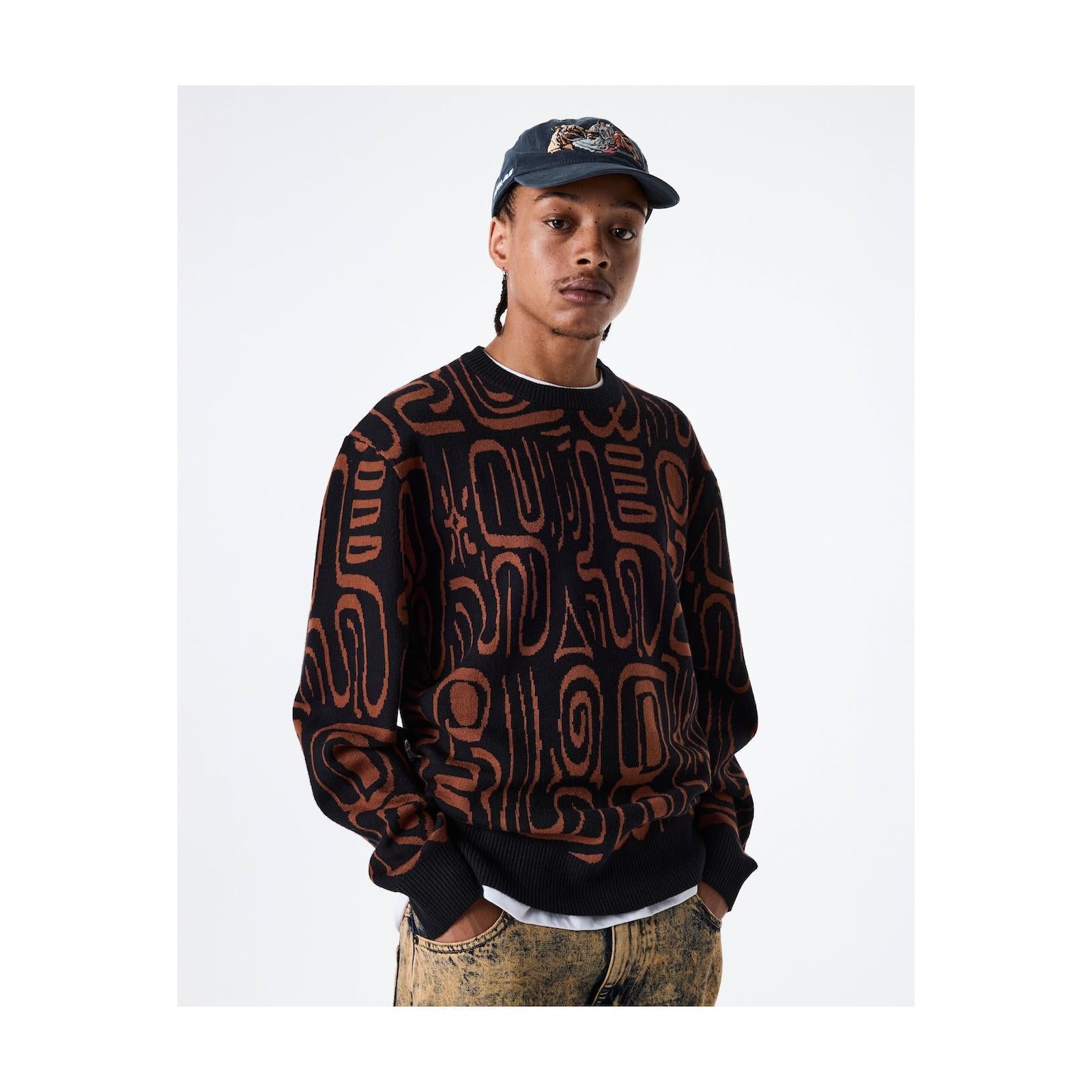 ABSTRACT CREWNECK KNIT BLACK/BROWN_23690.jpg