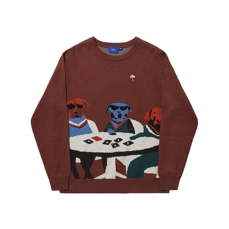 POKER DOGS CREWNECK KNIT BROWN_25770.jpg
