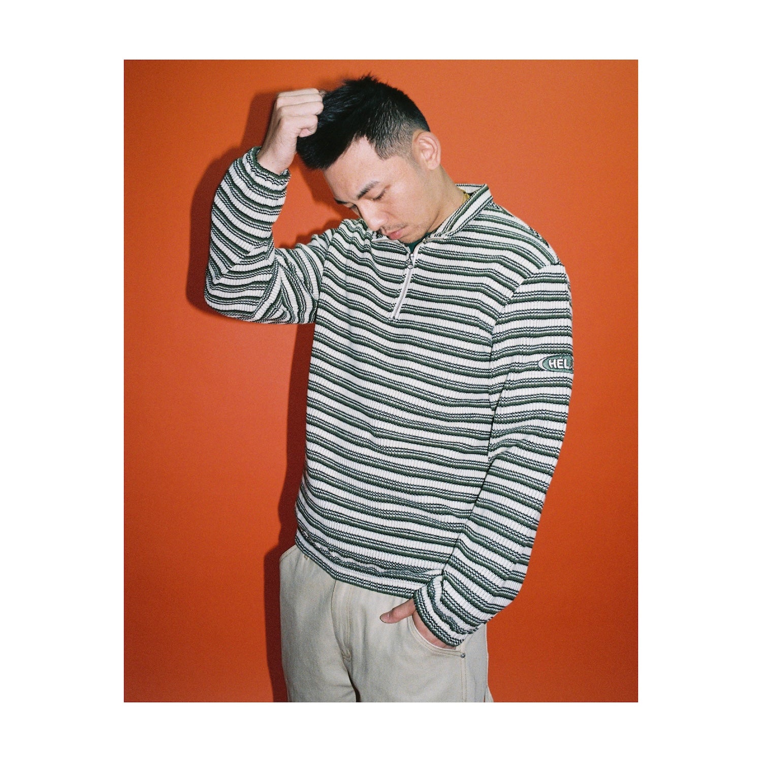 RAYMOND QUARTER ZIP KNIT STRIPED MULTICO