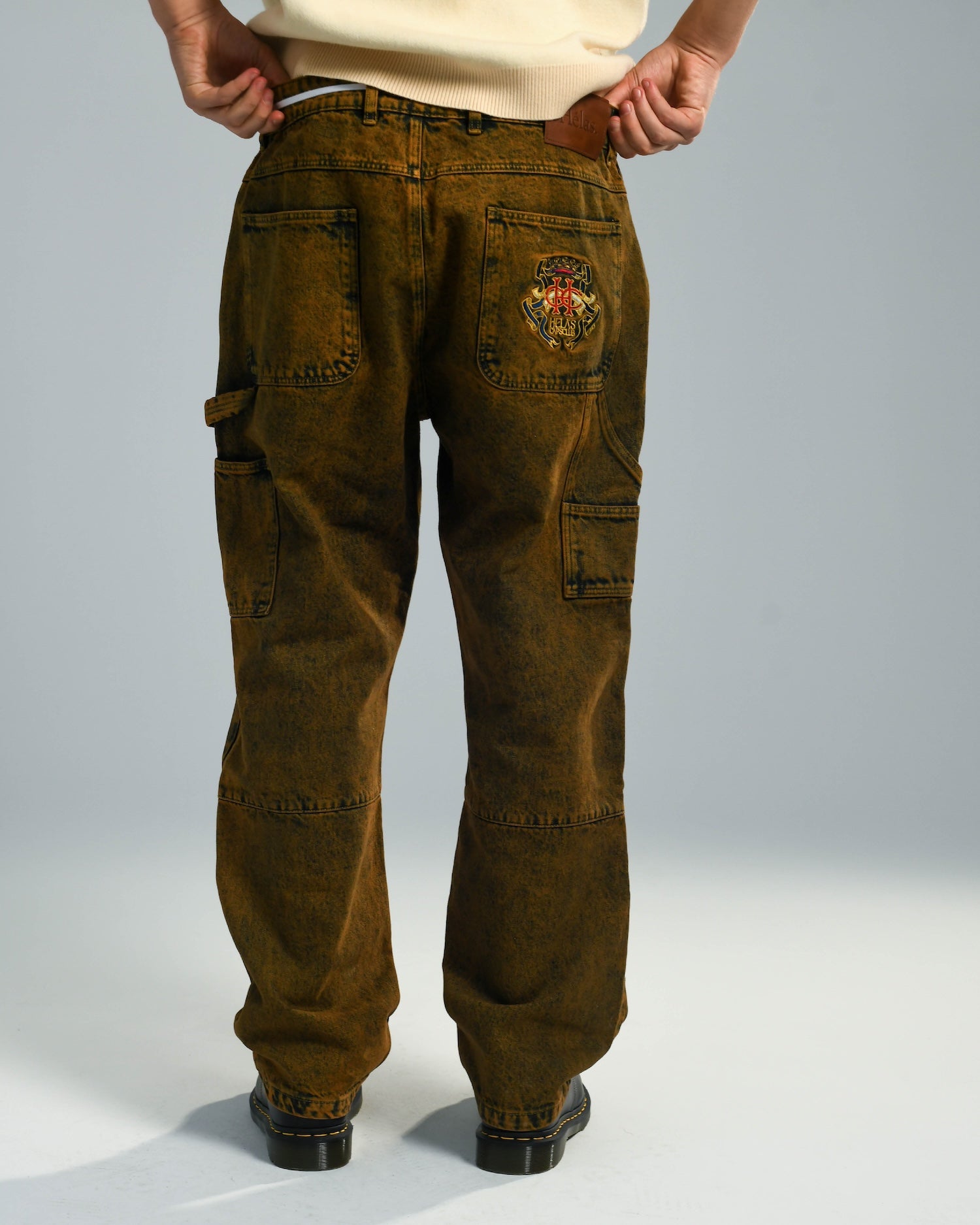 BRONY UTILITY JEANS PANTS WASHED BROWN