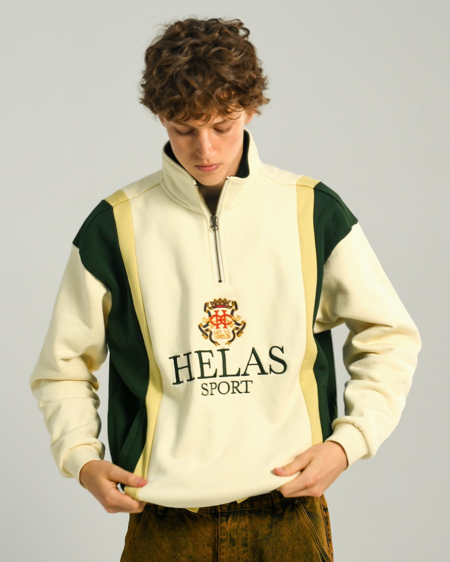 COURONNE QUARTER ZIP LIGHT BEIGE