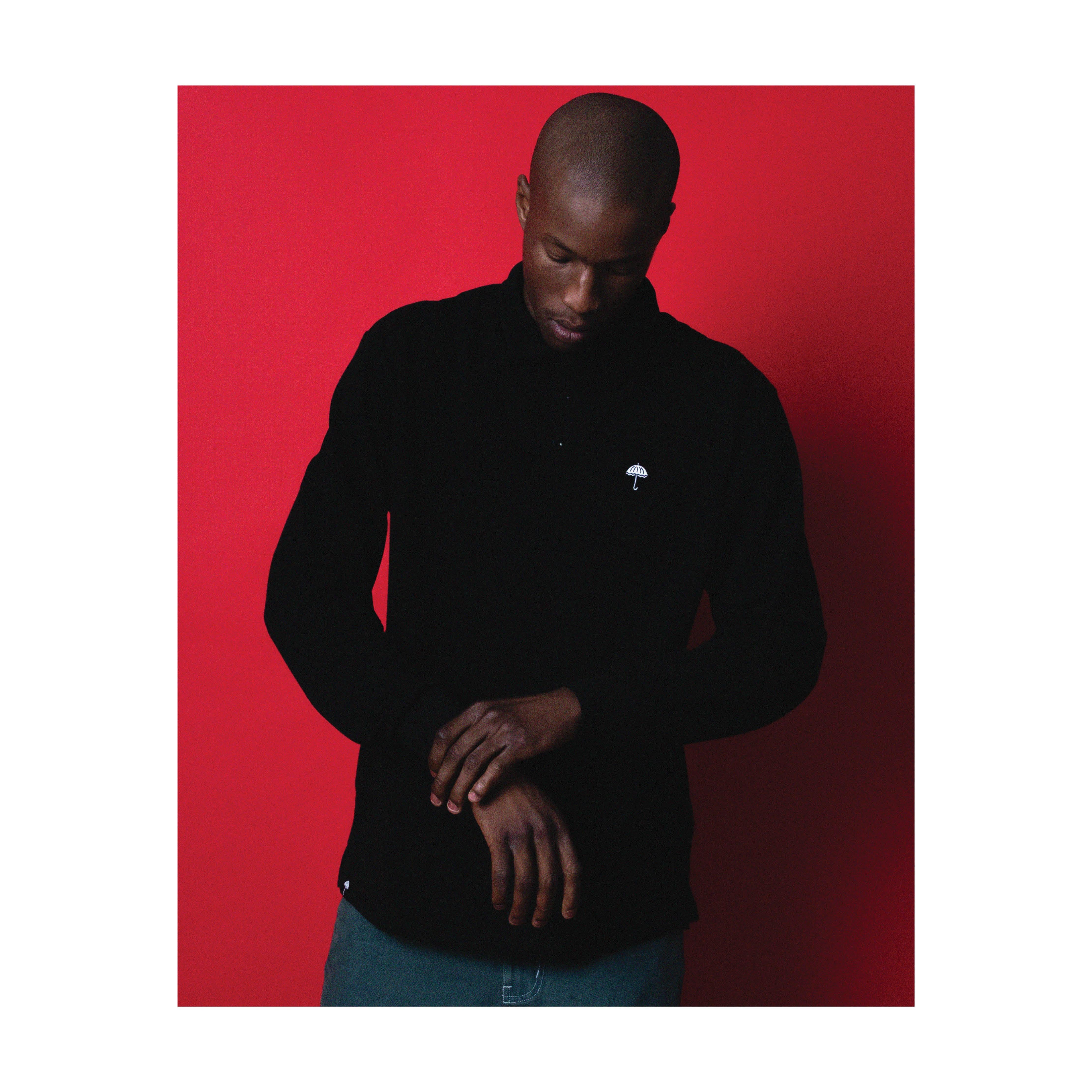 CLASSIC PIQUE LS POLO BLACK | HÉLAS