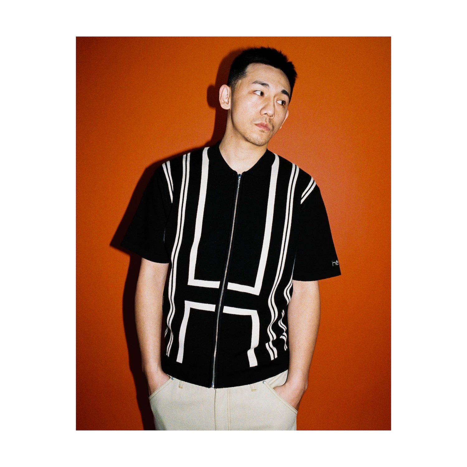 ALDO KNIT FULL ZIP POLO BLACK