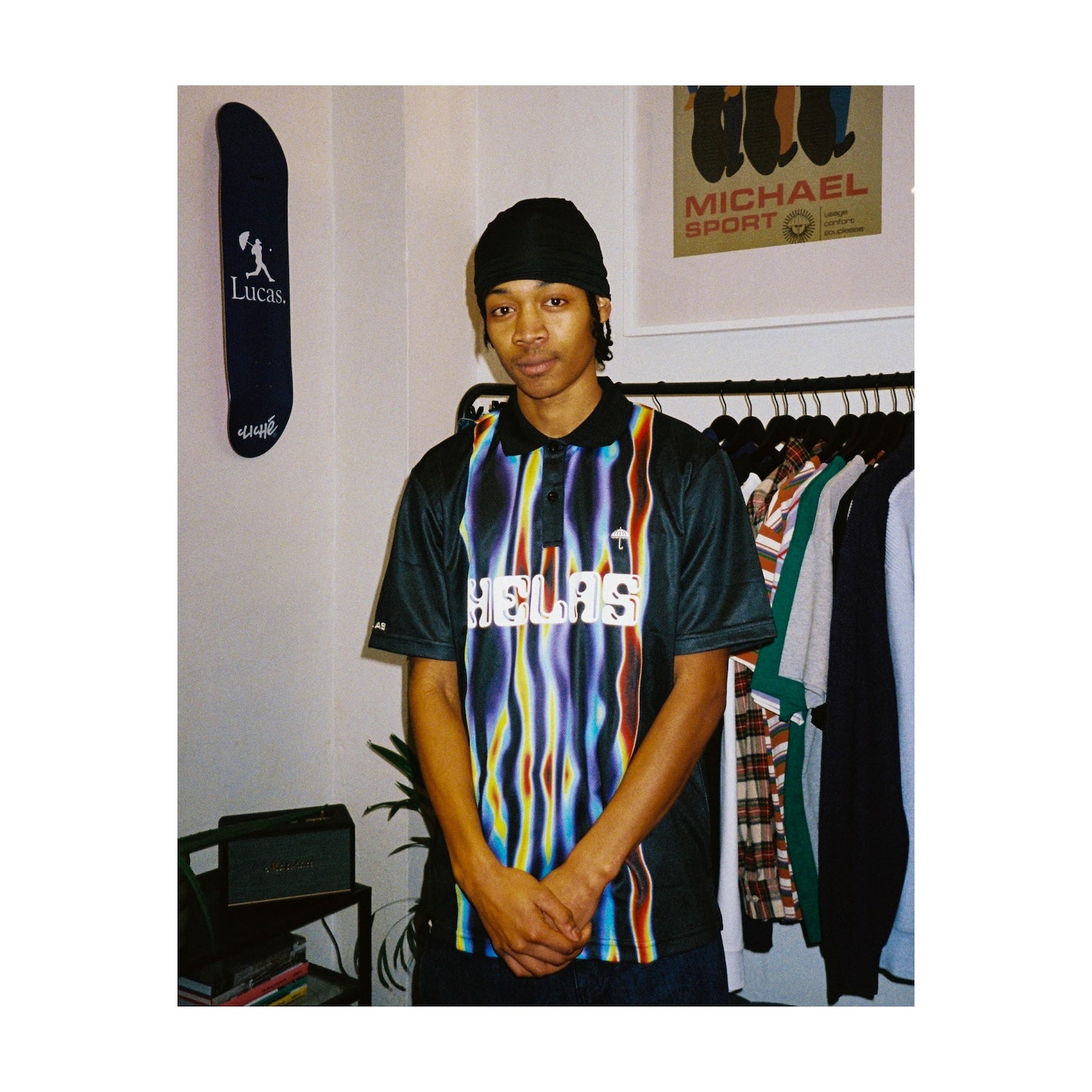 TEMPERATURE FOOTBALL JERSEY POLO BLACK